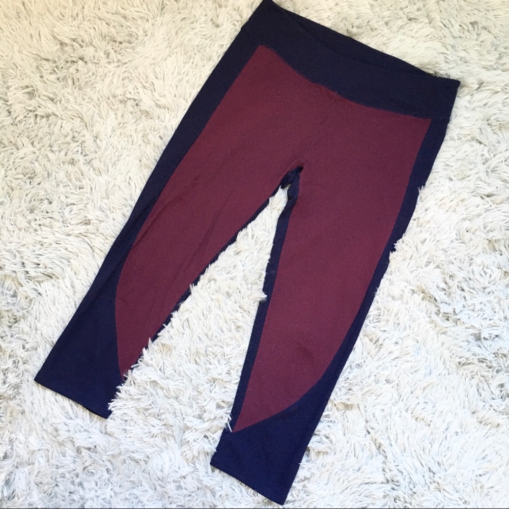 Fabletics Women’s Navy and Maroon Leggings